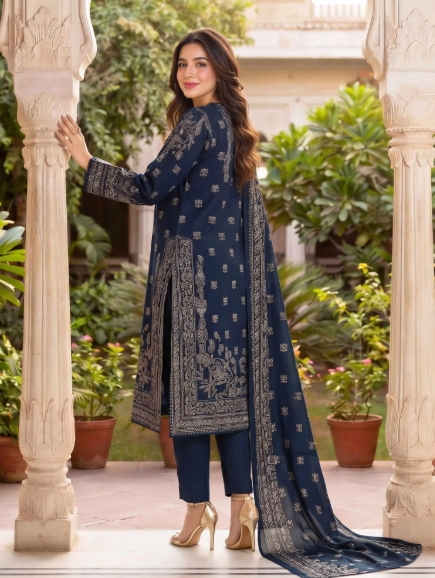 3-Piece Lawn suit with Lawn dopatta