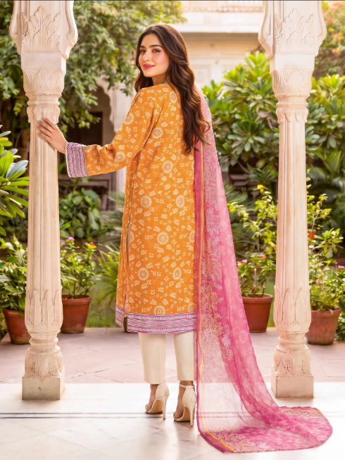 2-Piece Lawn suit with Chiffon Dopatta