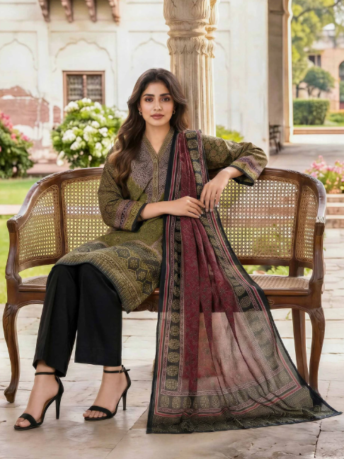 3 Piece Lawn Paste Suit