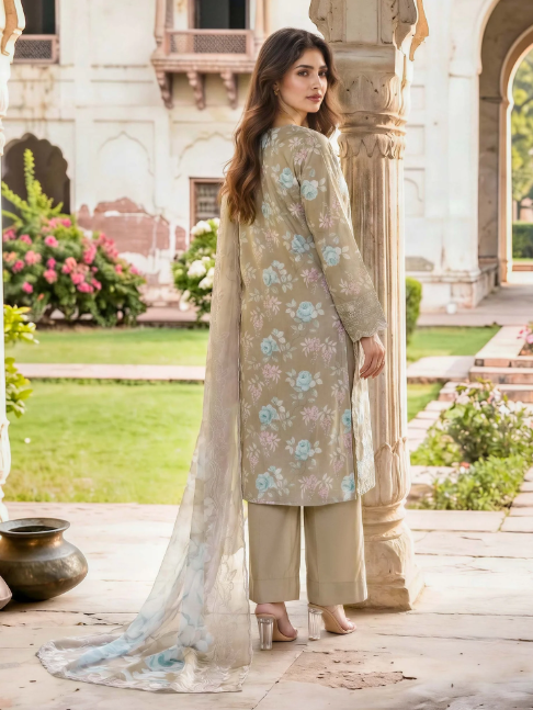 3 Piece Lawn Suit- Embroidered
