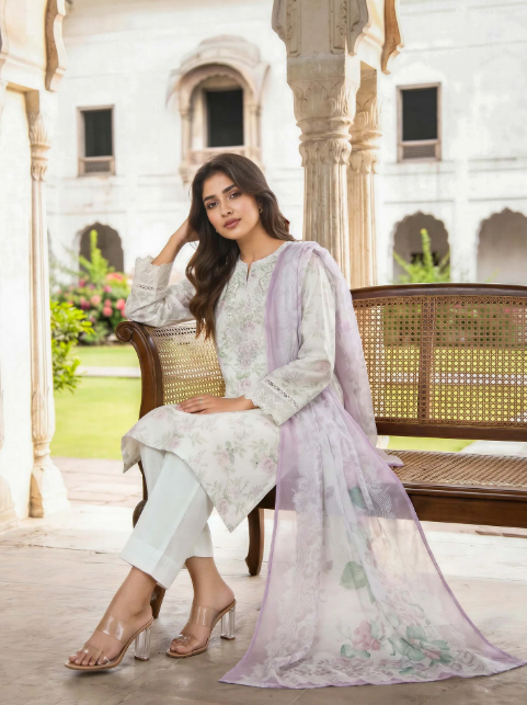 3 Piece Lawn Suit- Embroidered