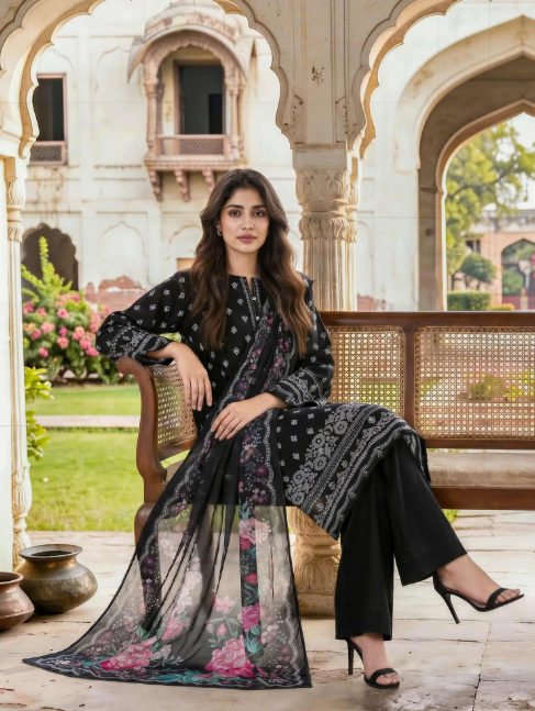 3 Piece Lawn Paste Suit