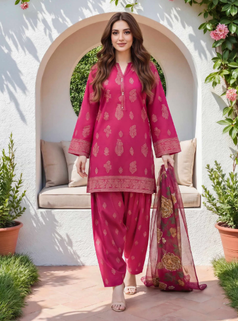 3 Piece Lawn Paste Suit