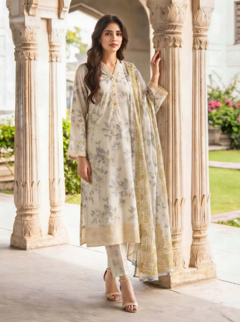 3 Piece Lawn Paste Suit