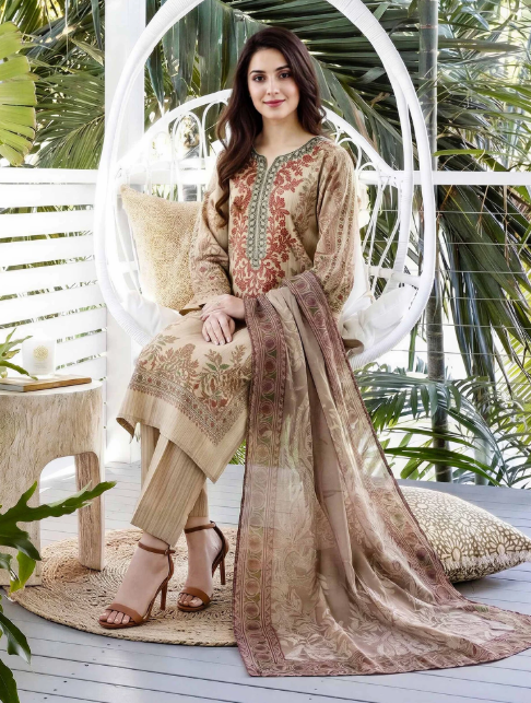 3 Piece Embroidered Lawn Suit