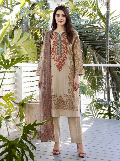 3 Piece Embroidered Lawn Suit