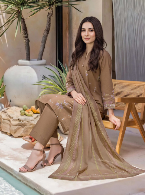 3 Piece Lawn Suit- Embroidered