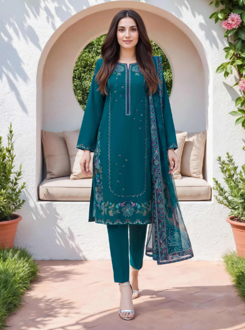 3 Piece Lawn Suit- Embroidered