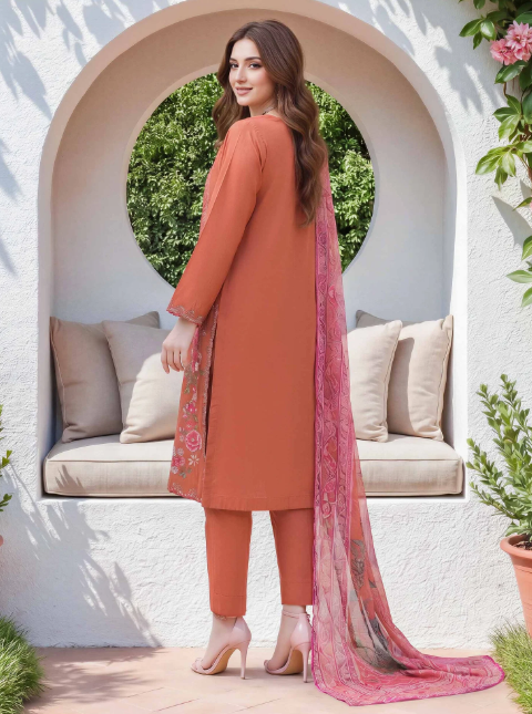 3 Piece Lawn Suit- Embroidered