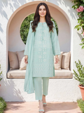 3 Piece Lawn Paste Suit- Embroidered
