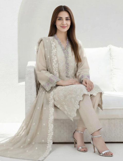 3 Piece Lawn Suit- Embroidered