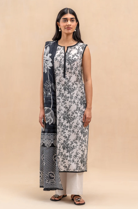 2 Piece Printed lawn Shirt and Dupatta