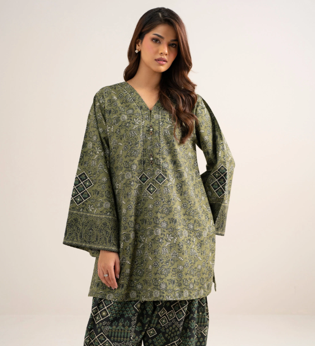 2 Piece - Printed Cotton Suit