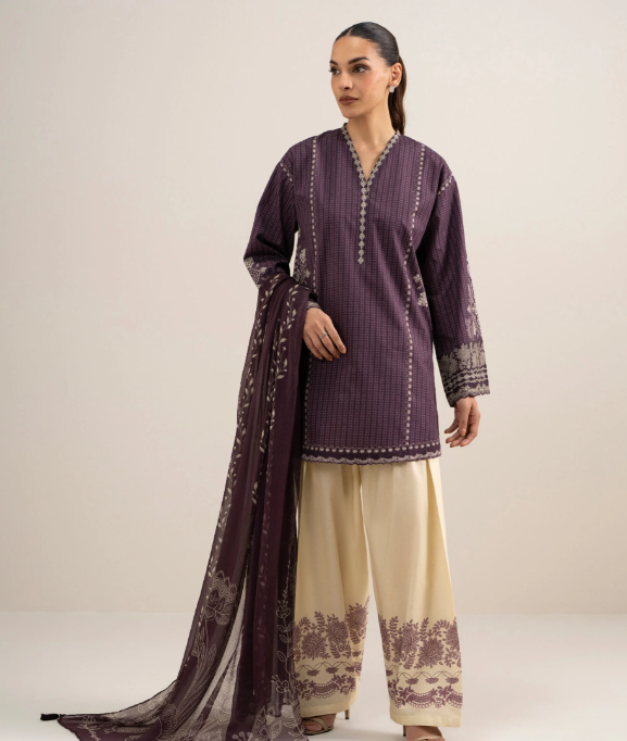 3 Piece - Printed Cotton Suit