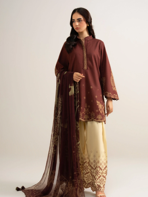 3 Piece - Printed Cotton Suit