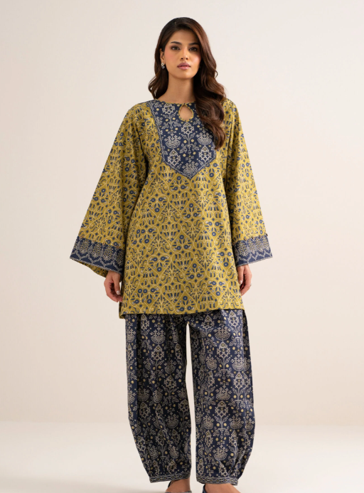 2 Piece - Printed Cotton Suit
