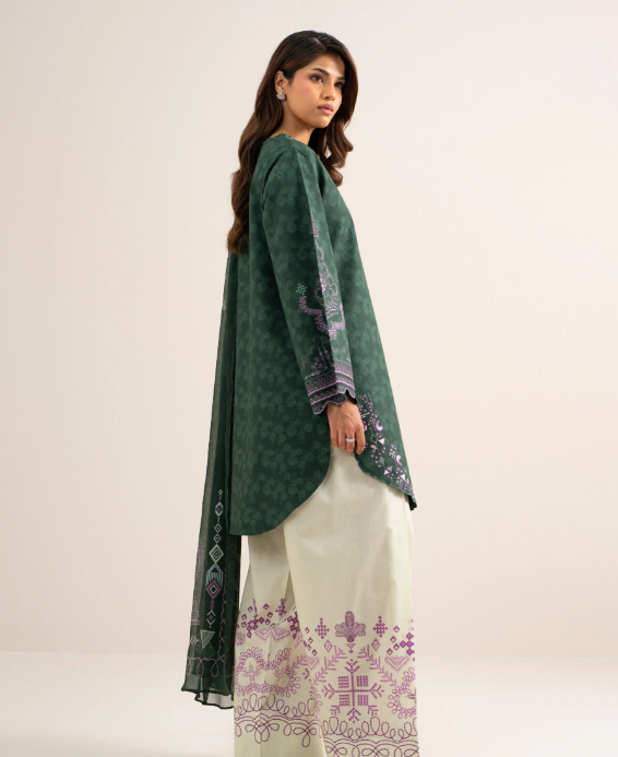 3 Piece - Printed Cotton Suit