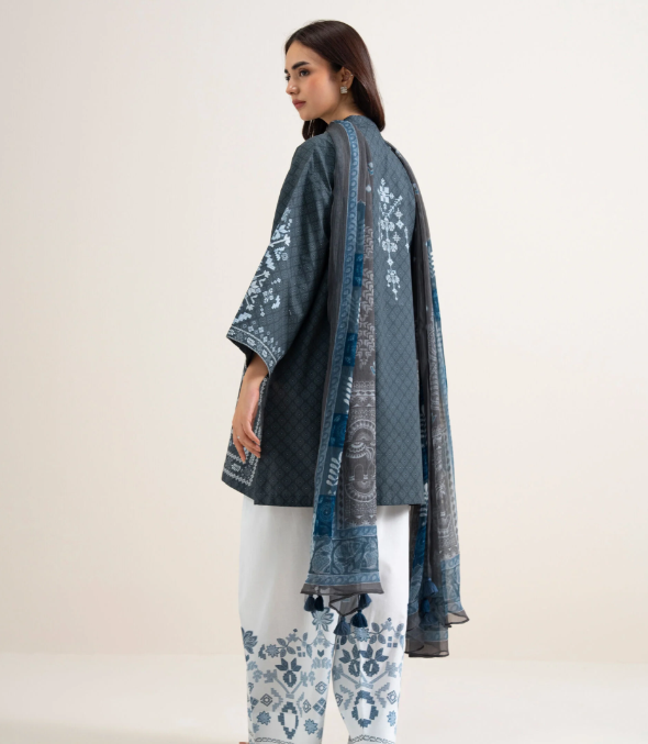 3 Piece - Printed Cotton Suit