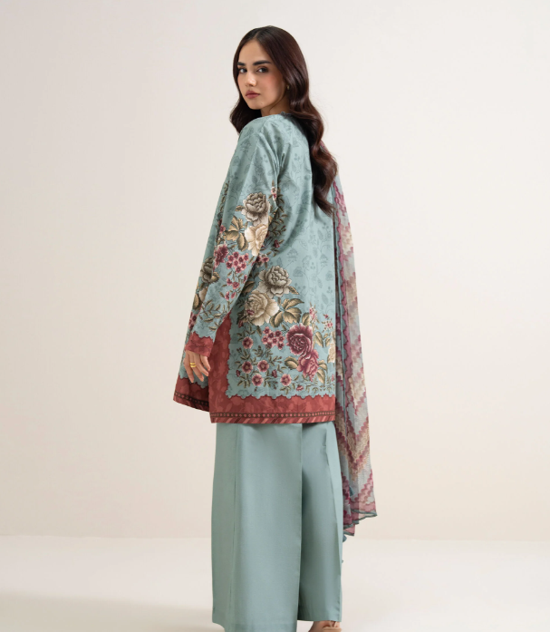 3 Piece - Printed Cotton Suit