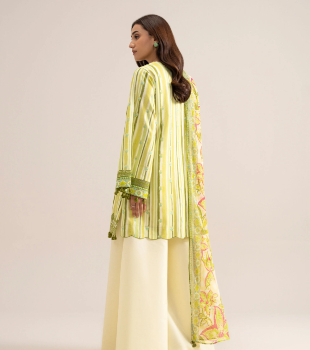 3 Piece - Embroidered Arabic Lawn Suit