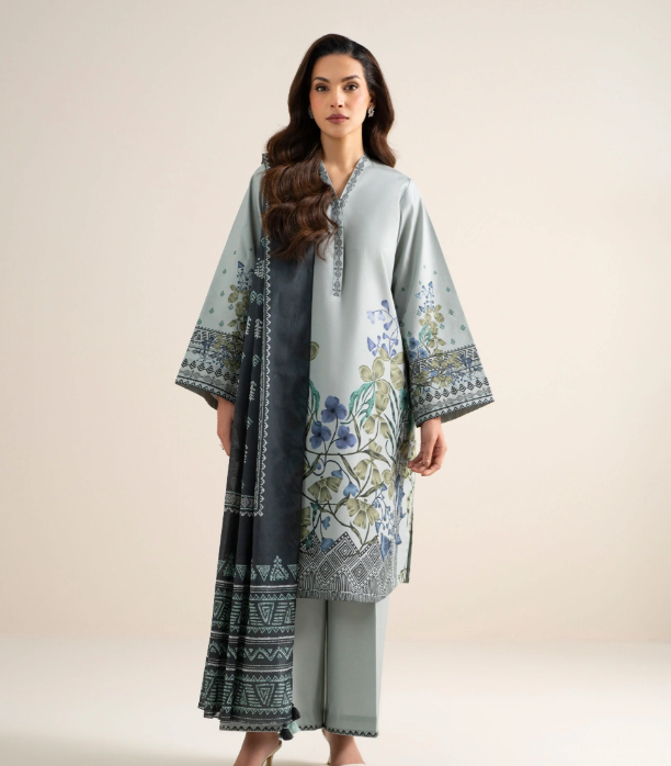 3 Piece - Printed Cotton Suit