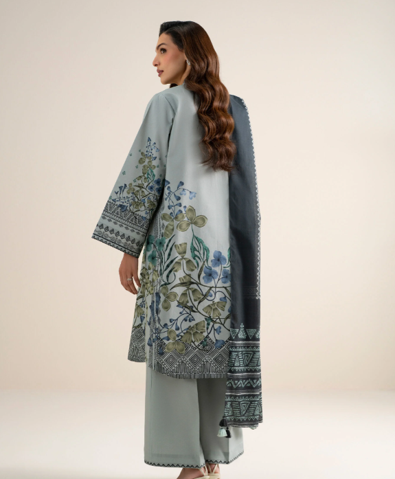3 Piece - Printed Cotton Suit