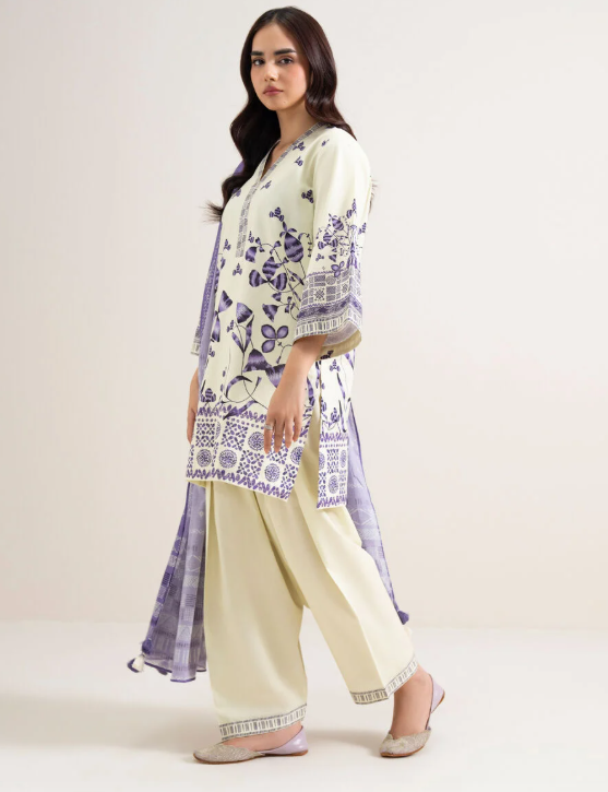 3 Piece - Printed Cotton Suit