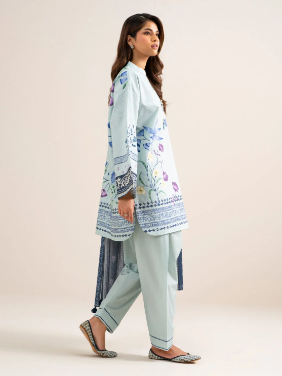 3 Piece - Printed Cotton Suit