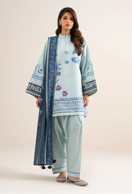 3 Piece - Printed Cotton Suit