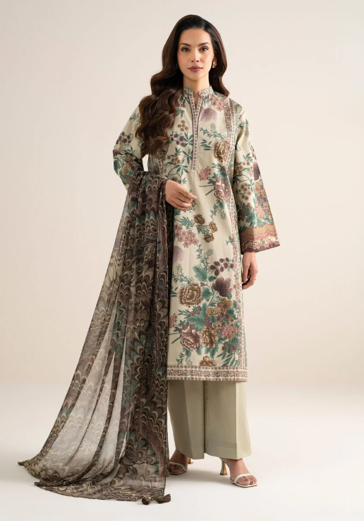 3 Piece - Printed Cotton Suit