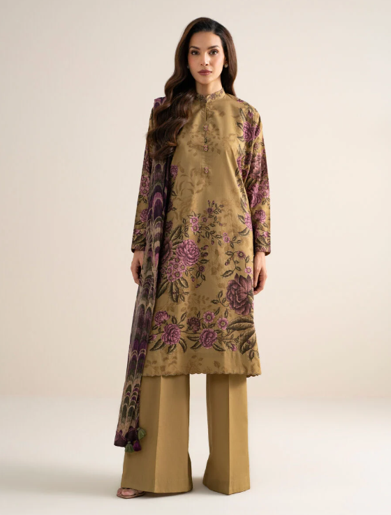 3 Piece - Printed Cotton Suit