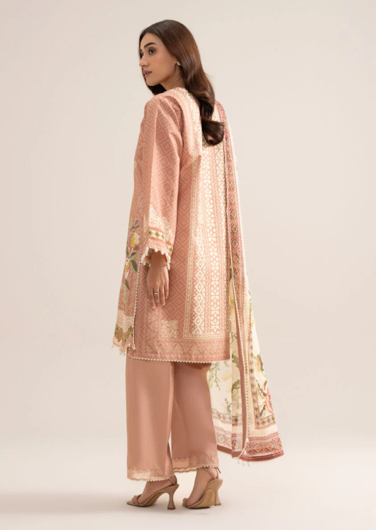 3 Piece - Embroidered Zari Cotton Suit