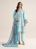 3 Piece - Embroidered Zari Cotton Suit
