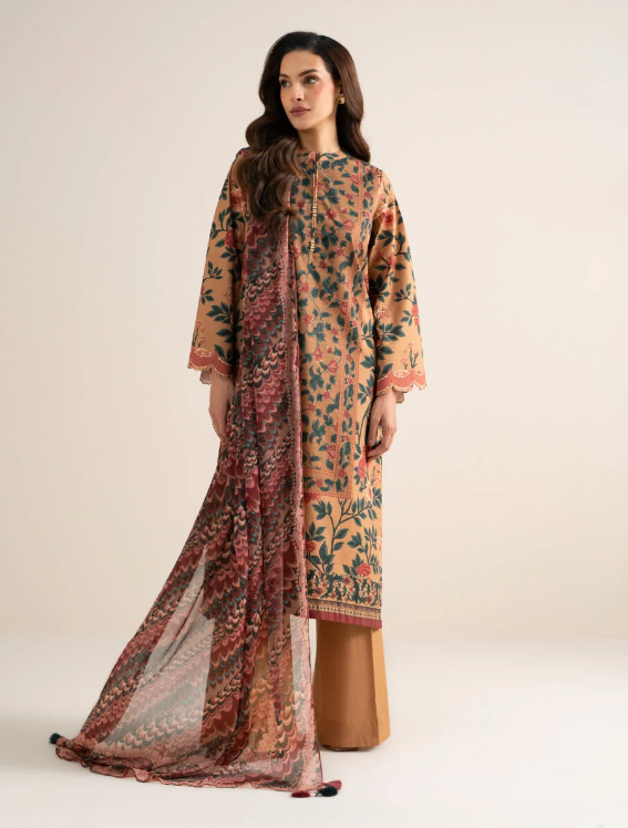 3 Piece - Printed Cotton Suit