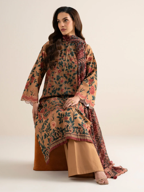 3 Piece - Printed Cotton Suit