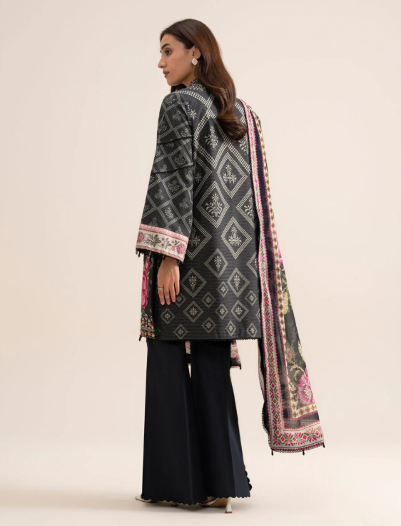 3 Piece - Embroidered Zari Cotton Suit