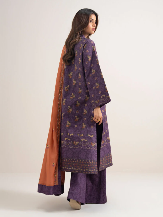 3 Piece - Embroidered Cotton Suit