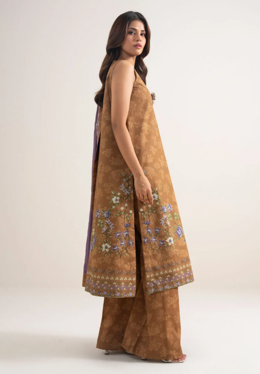 3 Piece - Embroidered Cotton Suit