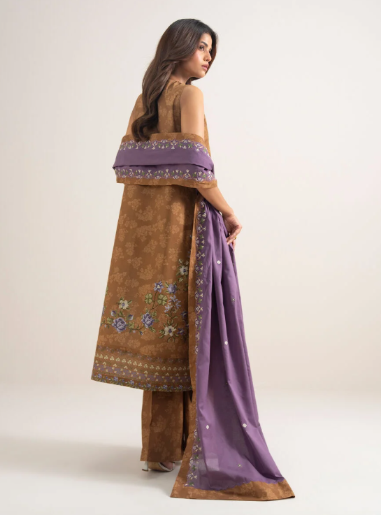 3 Piece - Embroidered Cotton Suit
