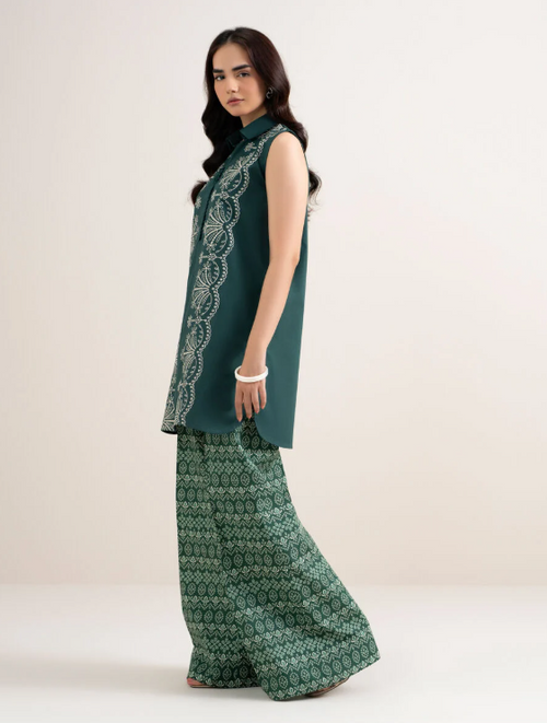 2 Piece - Embroidered Cotton Suit