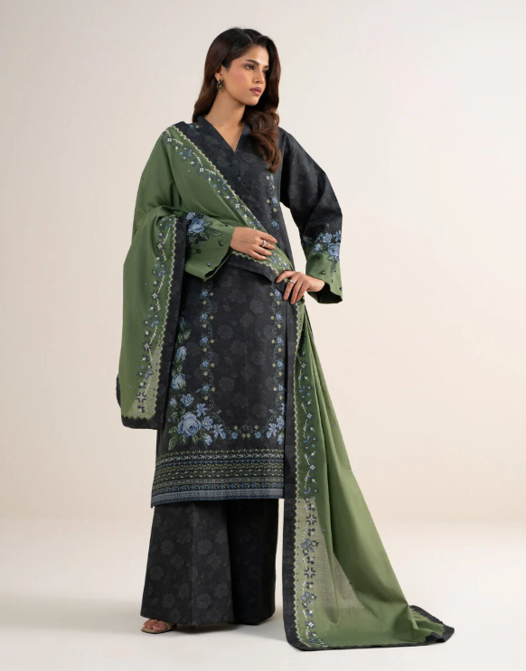 3 Piece - Embroidered Cotton Suit