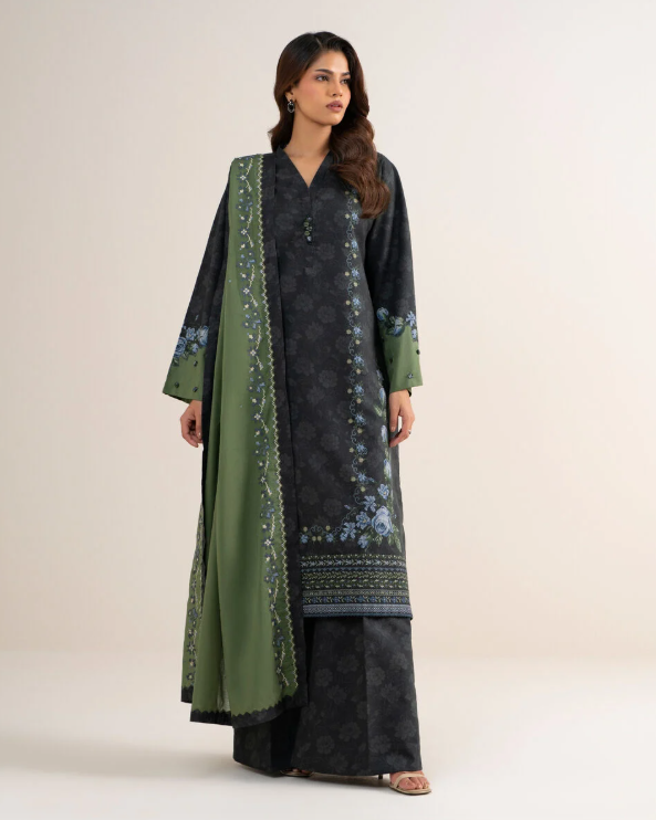 3 Piece - Embroidered Cotton Suit