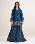 2 Piece - Embroidered Cotton Suit