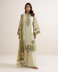 3 Piece - Embroidered Zari Cotton Suit