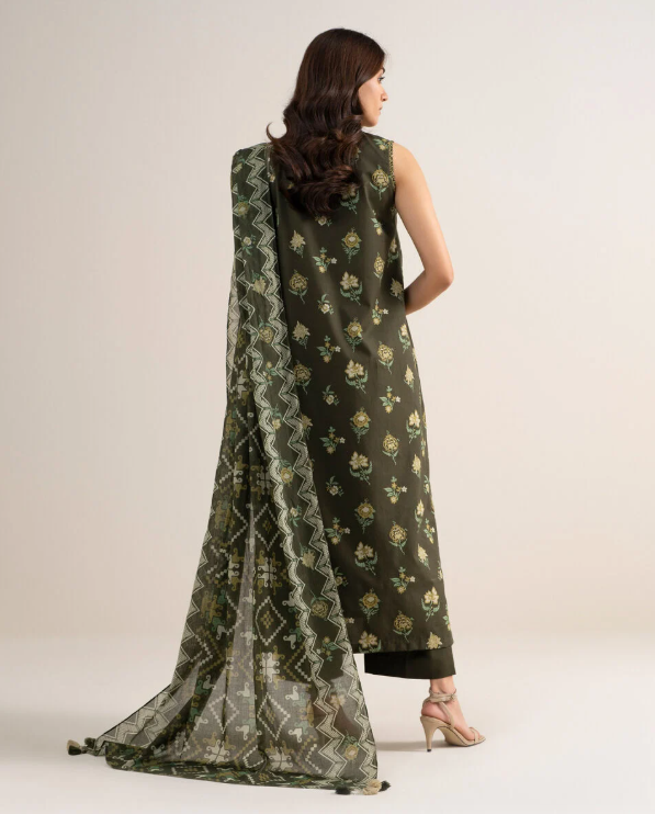 3 Piece - Embroidered Cotton Suit