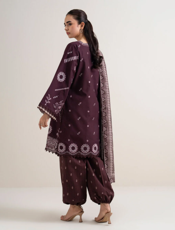 3 Piece - Embroidered Cotton Suit