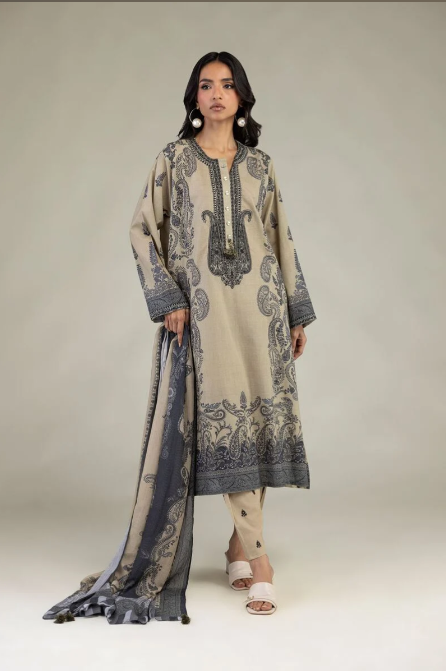 Embroidered | Textured Lawn Fabrics 3 Piece