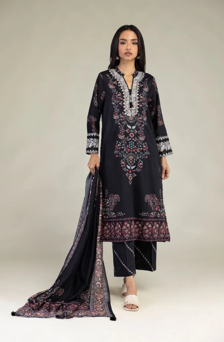 Embroidered | Textured Lawn Fabrics 3 Piece