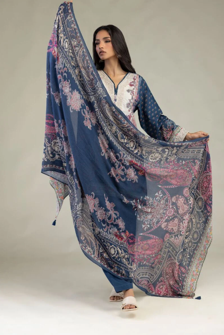 Embroidered | Textured Lawn Fabrics 3 Piece