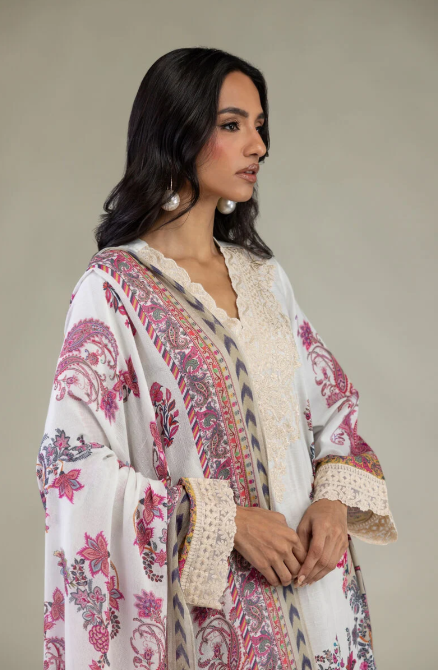 Embroidered | Textured Lawn Fabrics 3 Piece